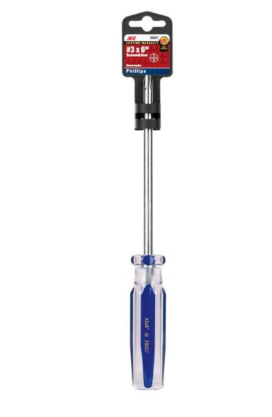 Ace No. 3 X 6 in. L Phillips Screwdriver 1 pc Ace No. 3 X 6 in. L Phillips Screwdriver 1 pc