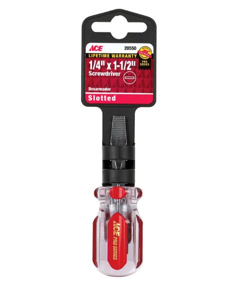 Ace 1/4 in. X 1-1/2 in. L Slotted Screwdriver 1 pc