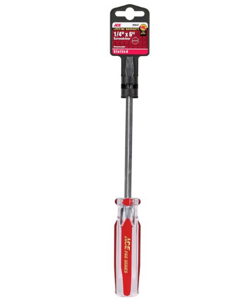 Ace 1/4 in. X 6 in. L Slotted Screwdriver 1 pc