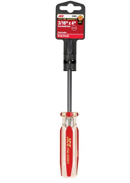 Ace 3/16 in. X 4 in. L Slotted Screwdriver 1 pc Ace 3/16 in. X 4 in. L Slotted Screwdriver 1 pc