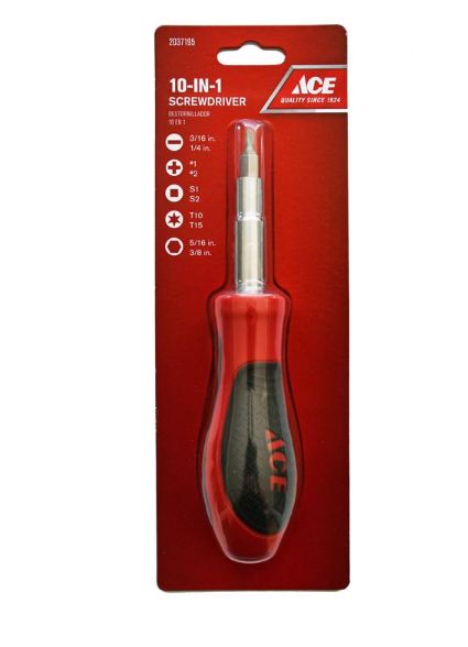 Ace 10 in 1 Multi Bit Screwdriver 1 pk