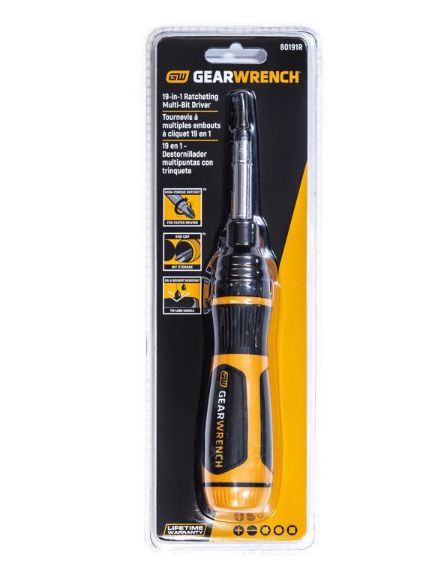 GEARWRENCH Phillips/Slotted/Torx/Square Multi-Bit Ratchet Screwdriver 9.5 in. 19 pc GEARWRENCH Phillips/Slotted/Torx/Square Multi-Bit Ratchet Screwdriver 9.5 in. 19 pc