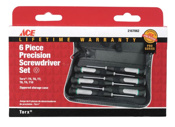 Ace 2-1/2 in. L Torx Precision Screwdriver Set 6 pc