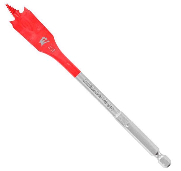 Diablo 11/16 in. X 6 in. L High Speed Steel Clean Wood Spade Bit Hex Shank 1 pk