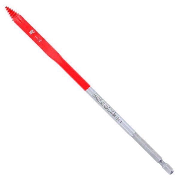 Diablo 1/4 in. X 6 in. L High Speed Steel Clean Wood Spade Bit Hex Shank 1 pk