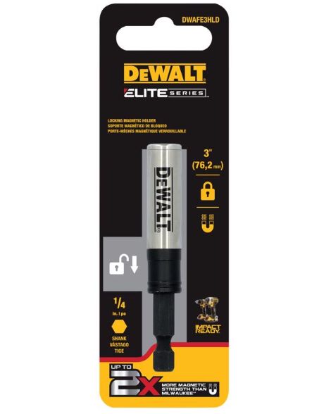 DEWALT ELITE SERIES Hex 1/4 in. X 3 in. L Magnetic Bit Holder 1 pc