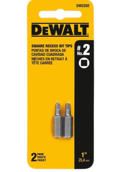 DEWALT Square Recess #2 X 1 in. L Screwdriver Bit Heat-Treated Steel 2 pc DEWALT Square Recess #2 X 1 in. L Screwdriver Bit Heat-Treated Steel 2 pc