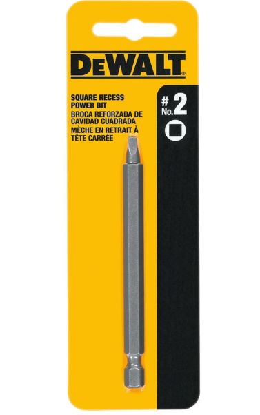 DEWALT Square Recess #2 X 6 in. L Screwdriver Bit Heat-Treated Steel 1 pc DEWALT Square Recess #2 X 6 in. L Screwdriver Bit Heat-Treated Steel 1 pc