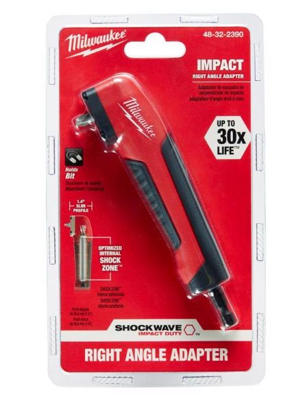 Milwaukee Shockwave Right Angle Attachment 1/4 in. Hex Shank 1 pc Milwaukee Shockwave Right Angle Attachment 1/4 in. Hex Shank 1 pc