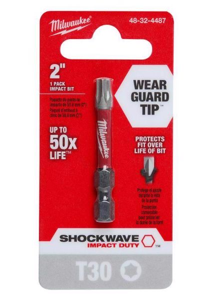 Milwaukee Shockwave Torx T30 X 2 in. L Power Bit Alloy Steel 1 pc Milwaukee Shockwave Torx T30 X 2 in. L Power Bit Alloy Steel 1 pc