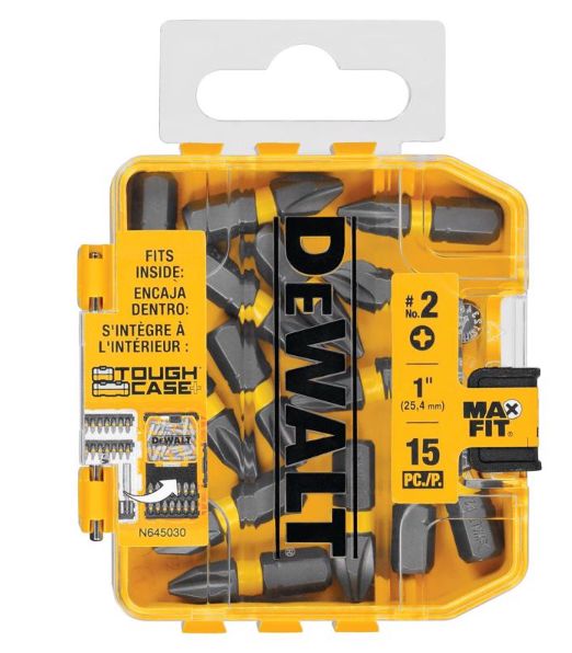 DEWALT Max Fit Phillips #2 X 1 in. L Insert Bit S2 Tool Steel 15 pc