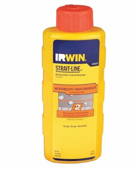 Irwin Strait-Line 8 oz Permanent Marking Chalk Fluorescent Orange 1 pk Irwin Strait-Line 8 oz Permanent Marking Chalk Fluorescent Orange 1 pk
