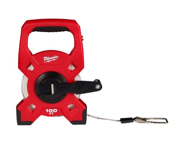 Milwaukee 100 ft. L X 1.75 in. W Open Reel Long Tape Measure 1 pk Milwaukee 100 ft. L X 1.75 in. W Open Reel Long Tape Measure 1 pk