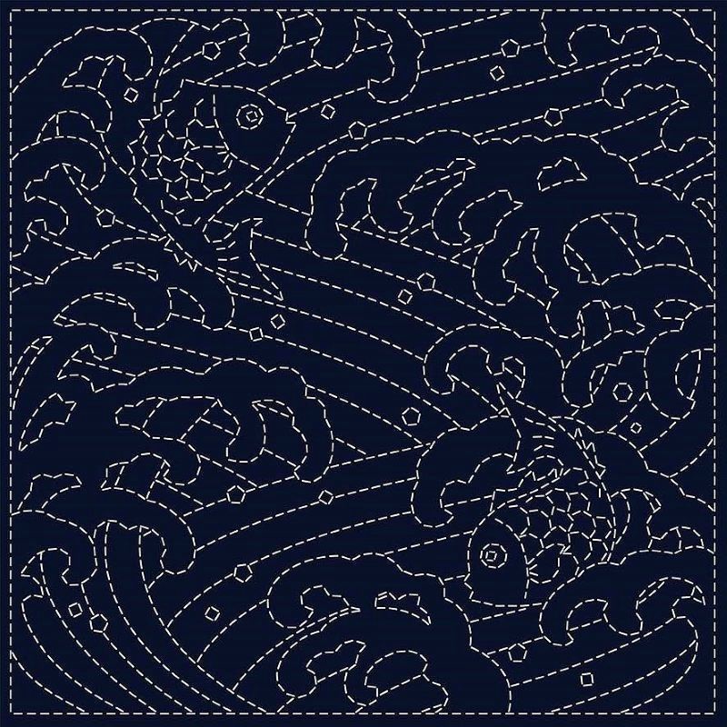 Sashiko Cloth Ara-Nami 2