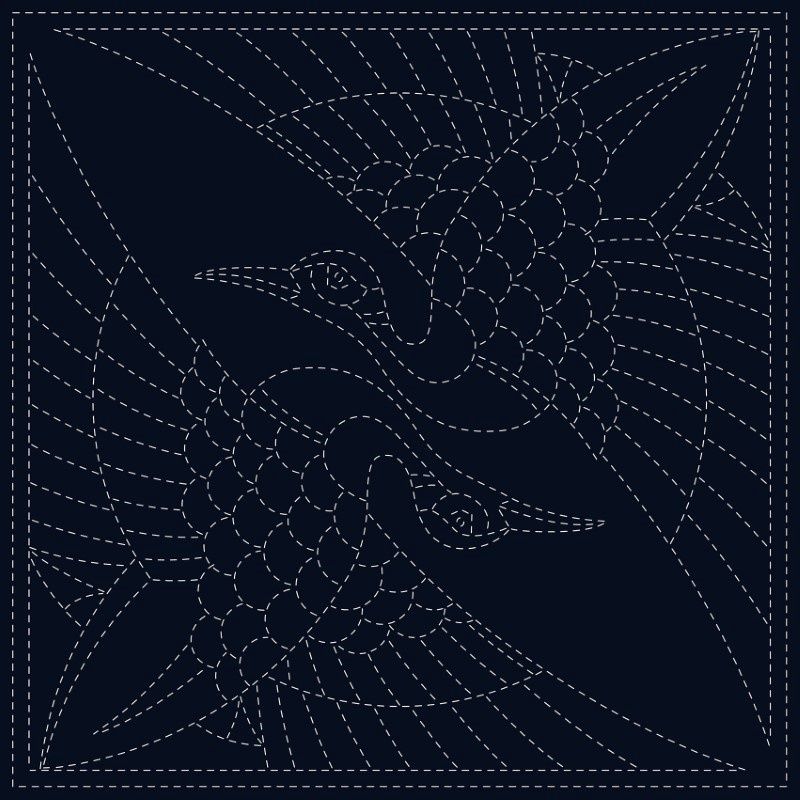 Sashiko Cloth Two Cranes