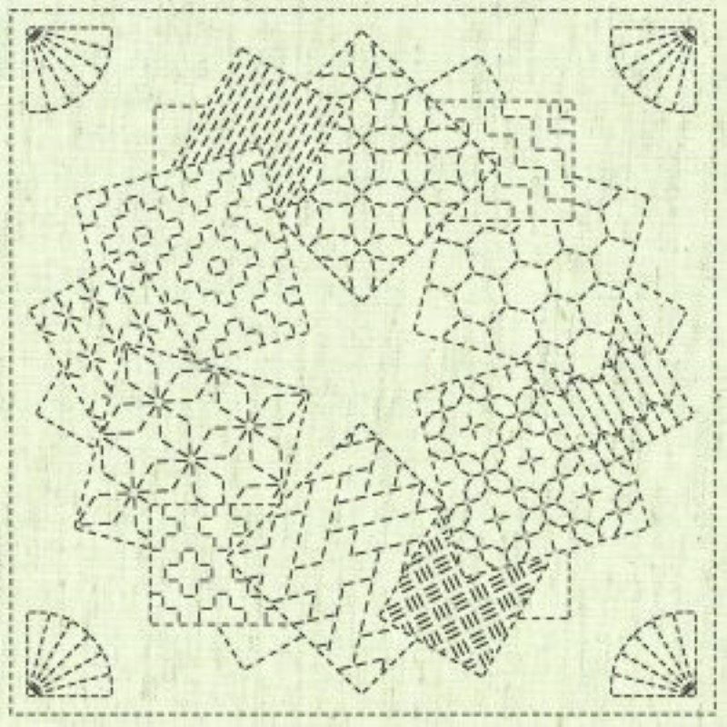 Sashiko Cloth Kaza-Guruma 1