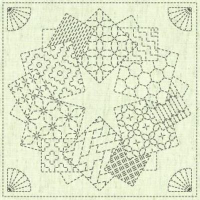 Sashiko Cloth Kaza-Guruma 1