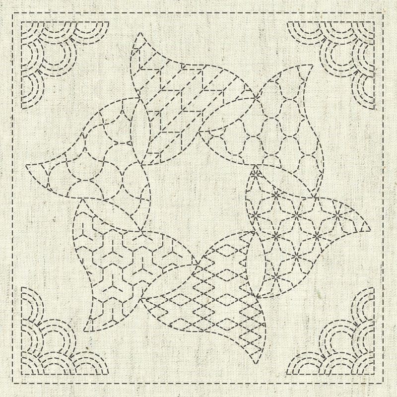 Sashiko Cloth Kaza-Guruma 5