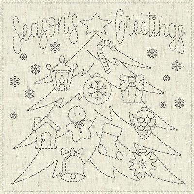 Sashiko Cloth Season&#39;s Greetings