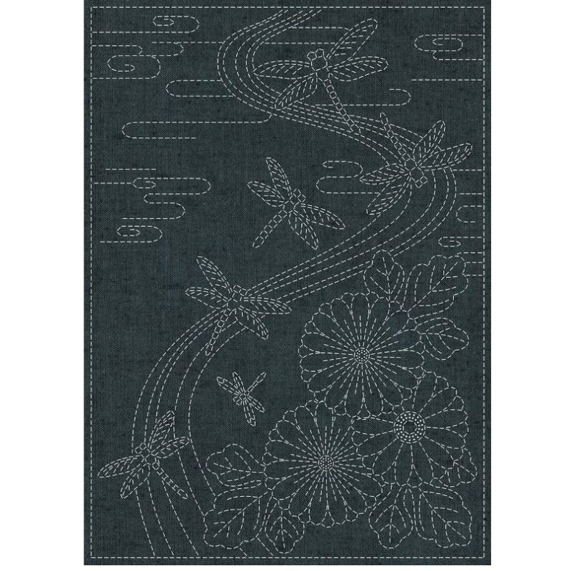 Sashiko Cloth Twilight Dragonfly