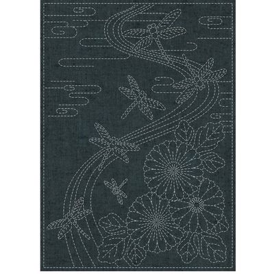 Sashiko Cloth Twilight Dragonfly