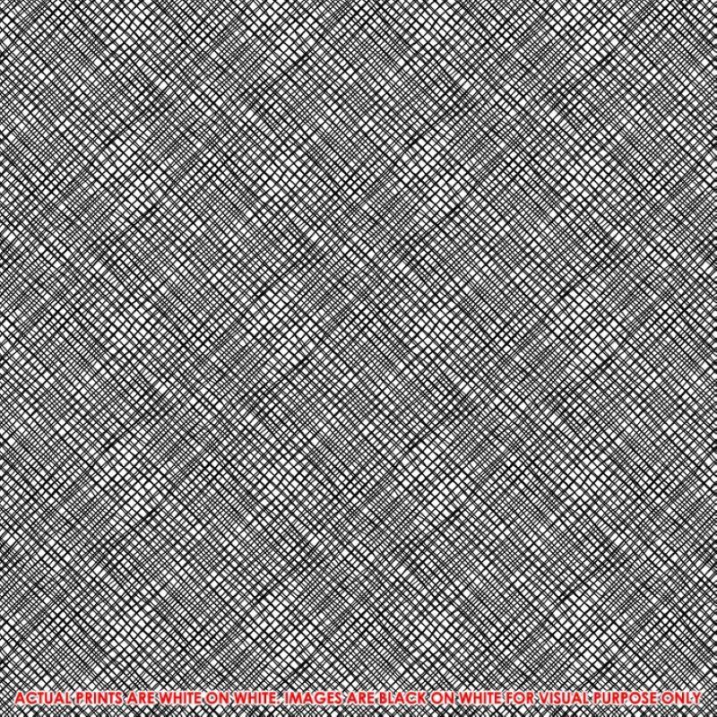 Selfies - White on White prints per metre, Print: Crosshatch