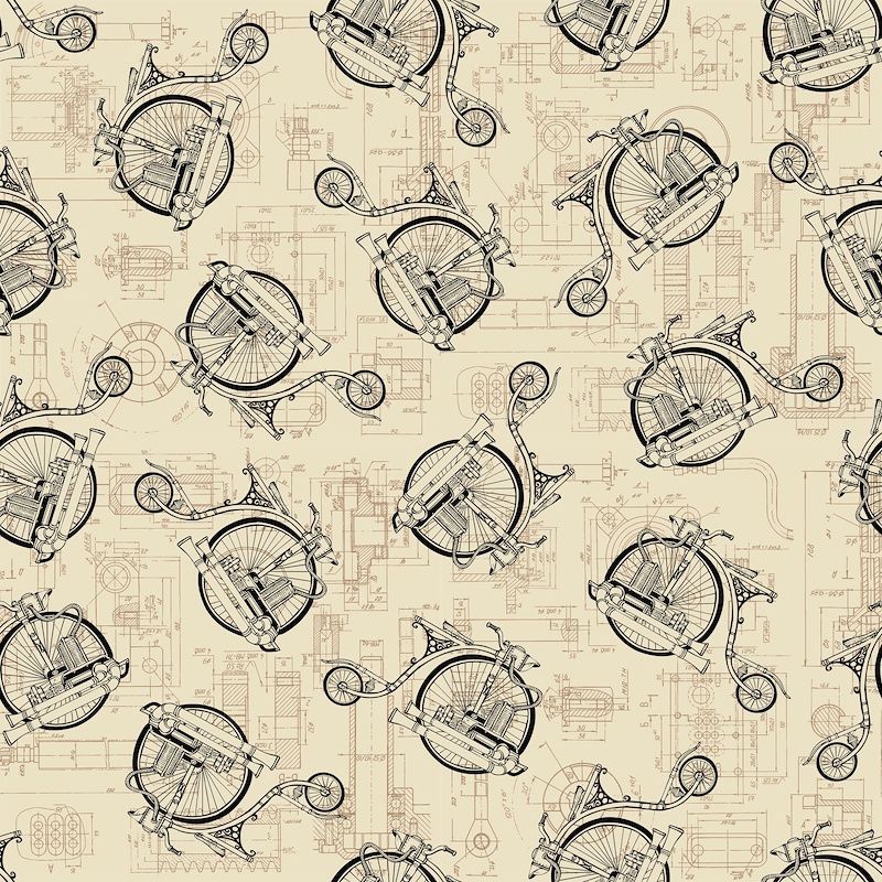 Alternative Age - Steampunk - per metre, Name: Bicycles
