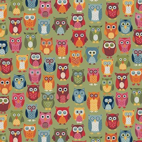 Autumn Days - Owl Print per metre
