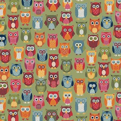 Autumn Days - Owl Print per metre