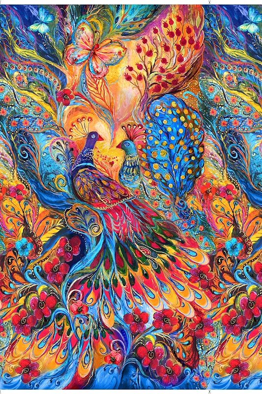 Painted Peacock - 11 Prints per metre, Name: Painted Peacock Panel