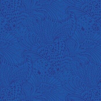 Peacock Flourish Paisley Blue per metre
