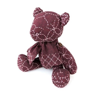 Sashiko Cloth Little Sashiko Teddy Bear - Red