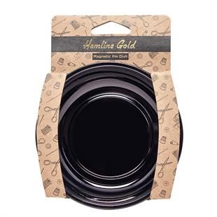 Hemline Gold Magnetic Pin Dish - Black