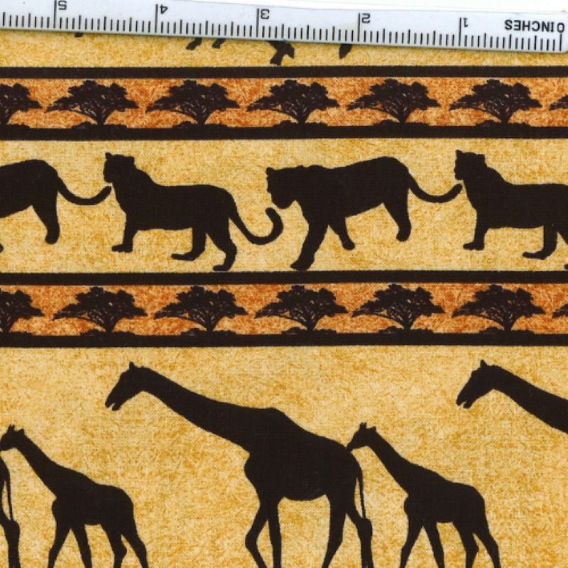 Serengeti Animals Silhouette per metre