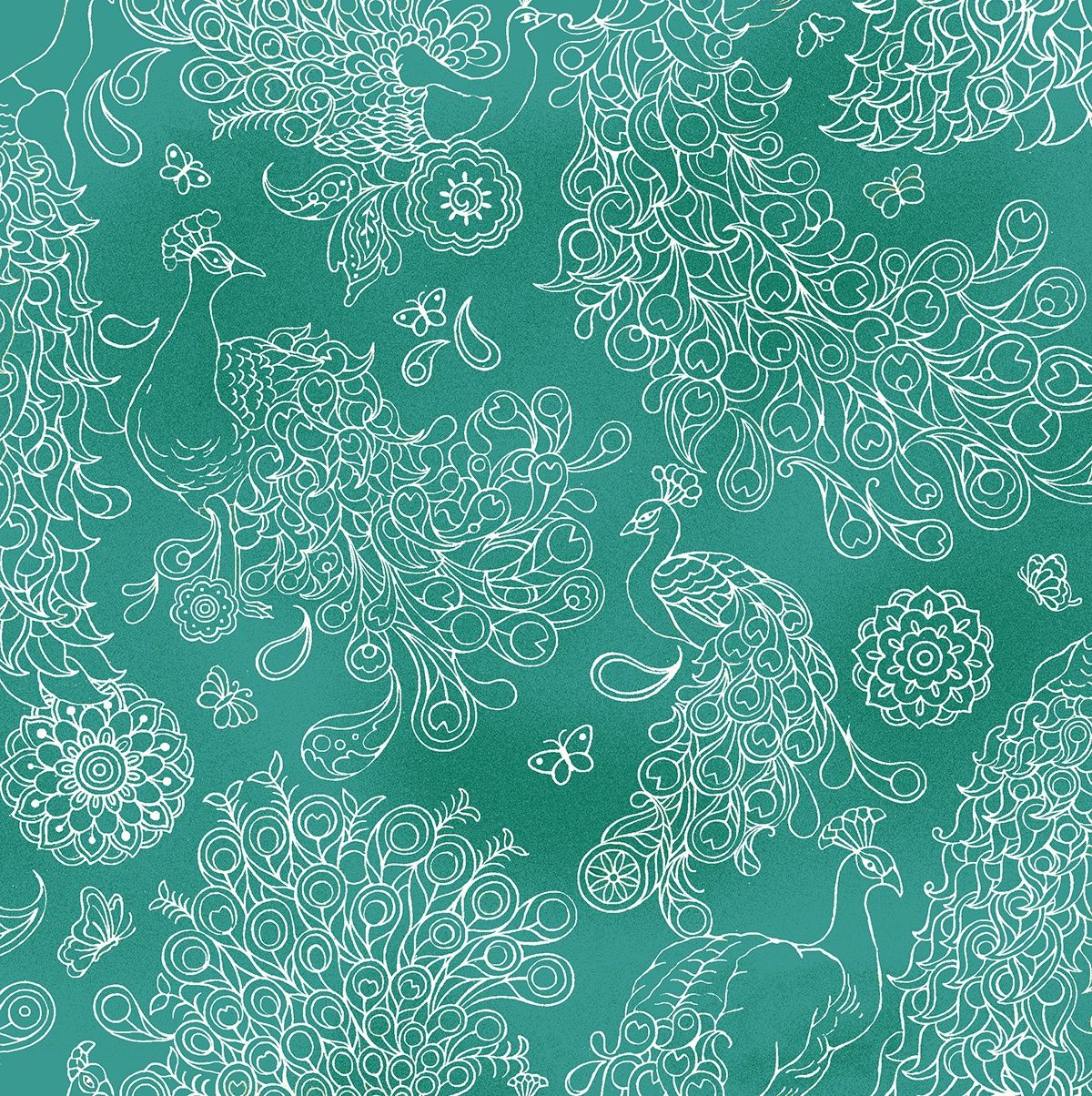 Imperial Garden - Peacock per metre