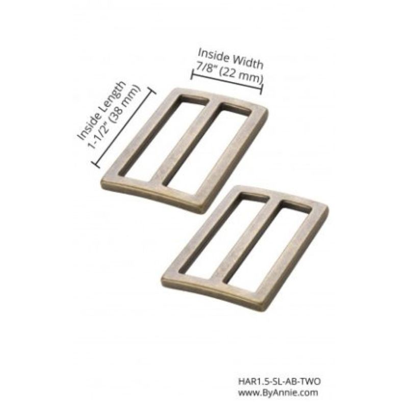 1.5-inch Widemouth Sliders - 2pk, Colour: 1.5-inch Antique Brass