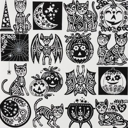 Calavera Cat - Natural per metre