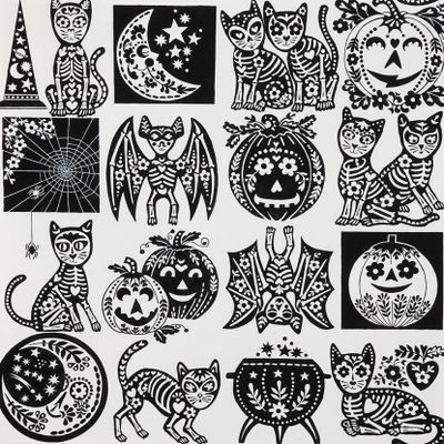 Calavera Cat - Natural per metre
