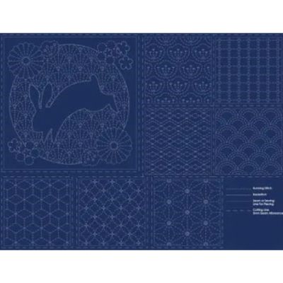 Sashiko Stitchery Panels - Navy