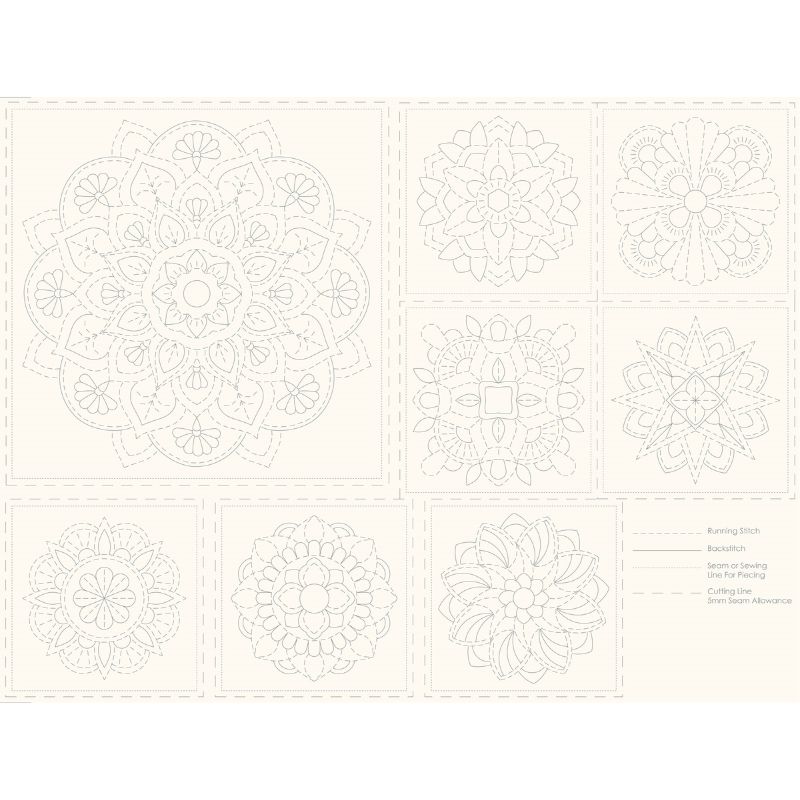 Mandala Sashiko Panel, Style: Panel A