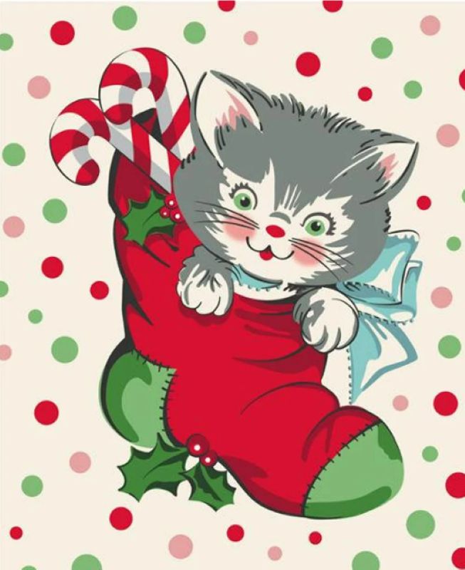 Kitty Christmas panel