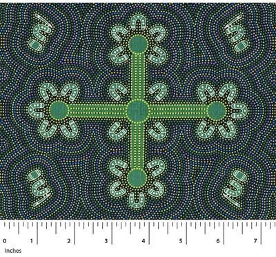 Ladies Dancing at Ceremony - Green per metre
