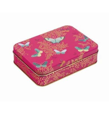 SM Pink Butterflies - Small Rectangular Tin