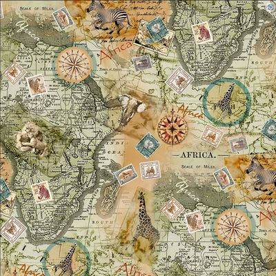 Serengeti Plains African Adventure Parchment per metre