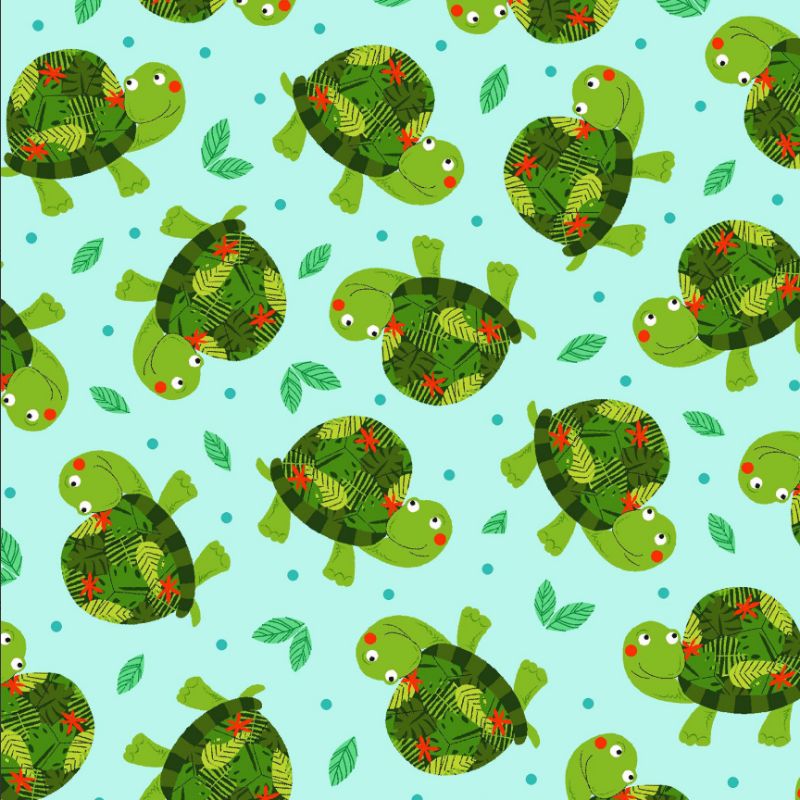 Small Turtles Aqua per metre