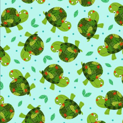Small Turtles Aqua per metre