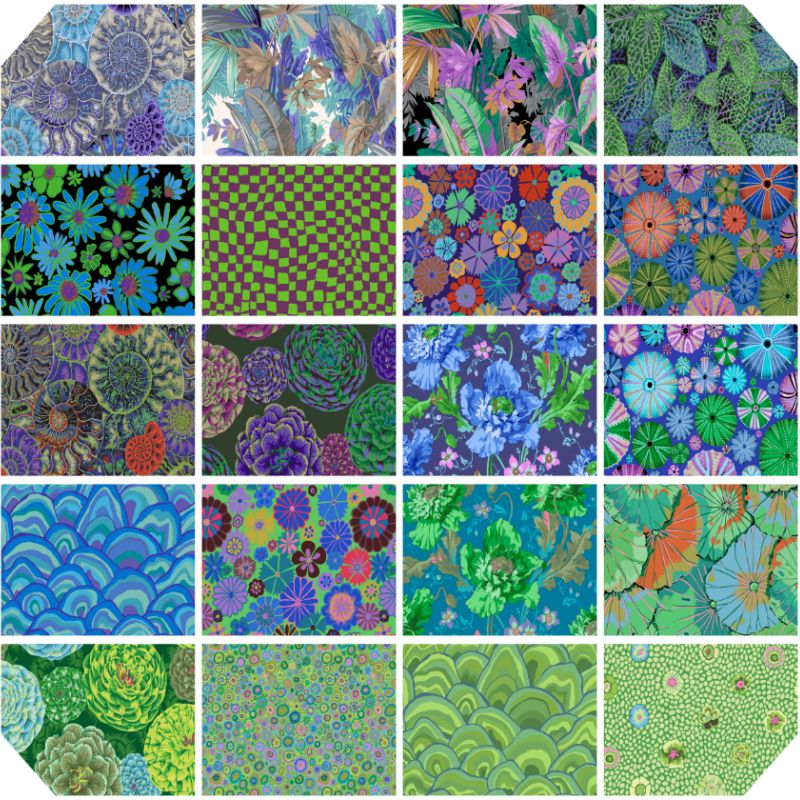 Kaffe Fassett August 2024 Cool Jelly Roll 40 Pieces