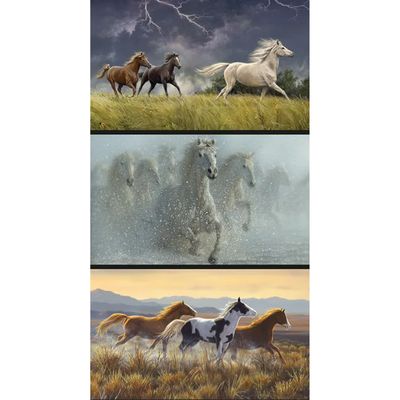 Wild Horses Pillow Panel