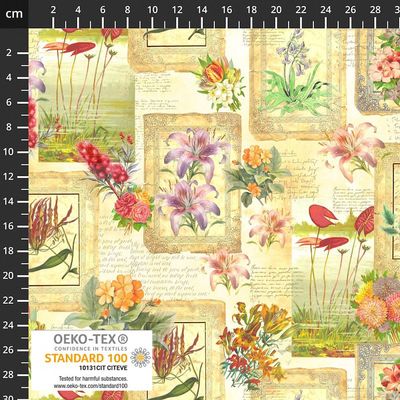 Herbarium - Flowers Nature Writing and Text per metre