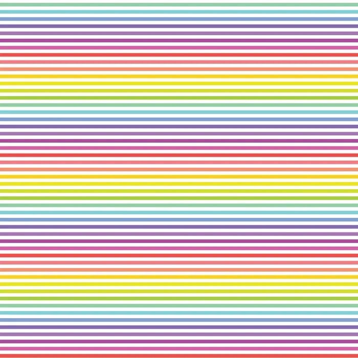 Bias 25mm - Stripe White Rainbow - per metre